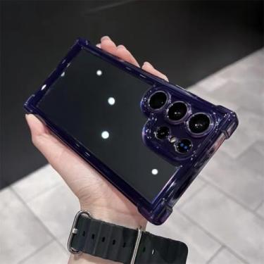 Imagem de Capa de acrílico rígida transparente de luxo à prova de choque para Samsung Galaxy S24 S23 S22 Fe Plus S25 Ultra A34 A54 A15 A25 A35 A55 A53 5g (para A25 5G/roxa)