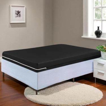 Imagem de Capa Protetor de Colchão Casal Queen Malha Gel Várias Estampas (2-PRETO)