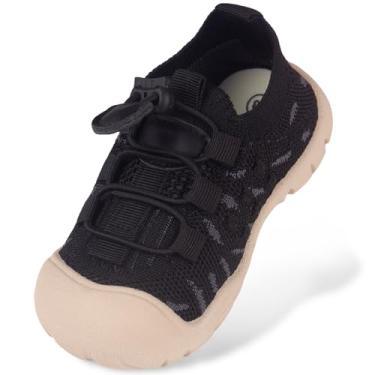 Imagem de Sapatos de primeira caminhada para bebês de 1 a 4 anos para crianças de 1 a 4 anos, sola macia, antiderrapante, malha de algodão, respirável, leve, material TPR sem cadarço, tênis para uso ao ar livre