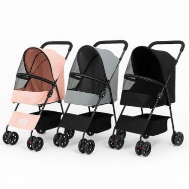 Imagem de Carrinho Passeio Pet Cachorro Gato 15kg Dobrável Transporte - Elo Impo