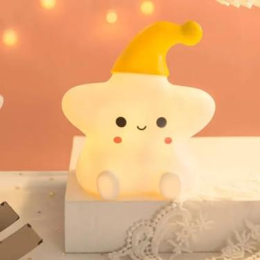 Imagem de Luminária Touch Estrela De Silicone LED Portátil Colorida Infantil