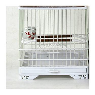 Imagem de YAYA2021-SHOP Gaiola de pássaro com capa gaiola de plástico pequenos pássaros pendurados conchas ninho mangueira casa de pássaro gaiola de papagaio casa gaiola ao ar livre ninho de pássaro (cor