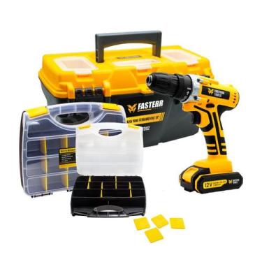 Imagem de Furadeira e Parafusadeira 12V com Caixa Organizadora e Maleta 16 Divis