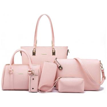 Imagem de Conjunto de Bolsas Femininas 6 Peças com Carteira, 2E youth, Rosa