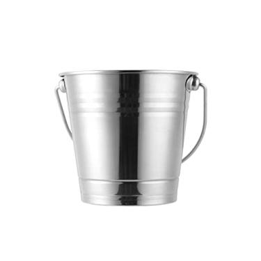 Imagem de FTOQWZXV Balde de gelo criativo moderno balde de gelo, balde de gelo de aço inoxidável, vinho, cerveja, champanhe, cubo de gelo, balde para casa, bar, refrigerador, cerveja e vinho, bebidas