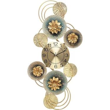 Imagem de Relógio de parede relógio de parede de luxo sala de estar alpendre relógio de parede flor criatividade relógio de parede digital estúdio decoração de parede silenciosa relógio decoração de parede de