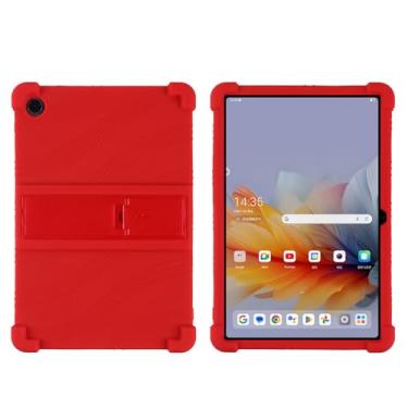 Imagem de QYiiD Capa para Lenovo Tab 10,1 polegadas 2025 TB311FU/TB311XU, capa protetora de borracha macia à prova de choque de silicone leve para crianças para Lenovo Tab 10,1 polegadas 2025, vermelha