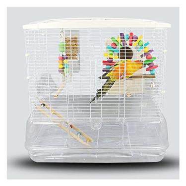 Imagem de Gaiola de pássaro gaiola de papagaio gaiola de reprodução com recipiente de comida adequada para periquito canário amor pássaro papagaio transparente gaiola de pássaro papagaio