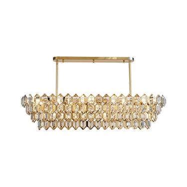 Imagem de Lustres, Lustre de Cristal Luz Luxo Lustre de Cristal Pós-Moderno Sala de Estar Sala de Jantar Circular Atmosfera Criativa Quente Quarto Lâmpada Principal/Branco Quente/Bronze