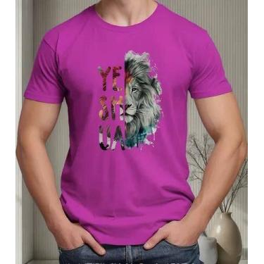 Imagem de Camiseta Camisa Adulto Feminina Masculina Algodão Yeshua Leão Moda Gos