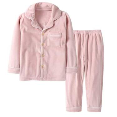 Imagem de Conjunto de roupas BANGSAUR Kids Coral Fleece Winter 3-12 anos