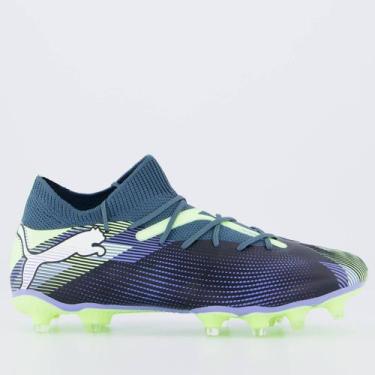 Imagem de Chuteira Puma Future 7 Match Campo Verde e Azul, 43
