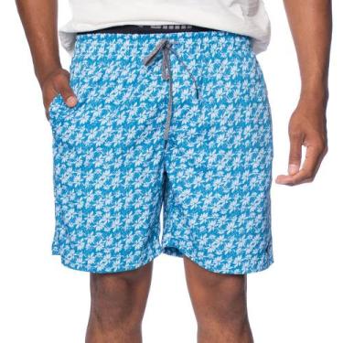 Imagem de Short Masculino Nicoboco Estampa Floral Azul/Branco, Azul, Branco, P