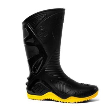 Imagem de Bota Pvc Preto Com Solado Amarelo 29cm N 38 Motosaf - MOTOSAFE