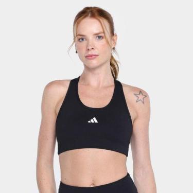 Imagem de Top Adidas Treino Suporte Médio Feminino, Preto, P