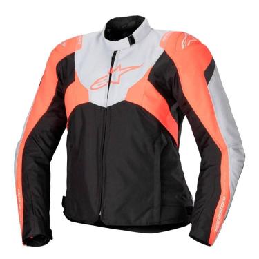 Imagem de Jaqueta Alpinestars Stella T Jaws V4 WP Preta Cinza e Gelo Coral