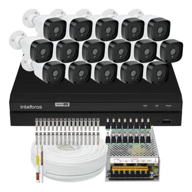 Imagem de Kit Cftv 16 Cameras Segurança  Hd Dvr Intelbras 16ch S/ HD