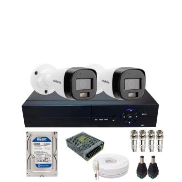 Imagem de Kit 2 Câmera De Segurança Intelbras Vhd 3220b Full Color Com Áudio Dvr 4ch C/Hd