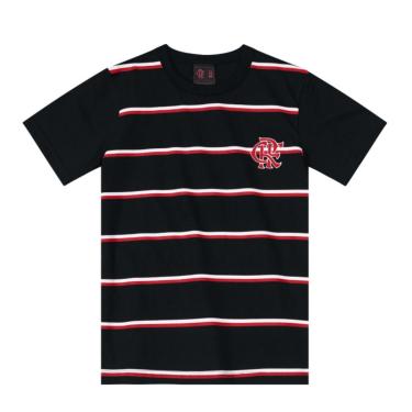 Imagem de Camiseta Flamengo Listras Menino Infantil Preto -Brandili
