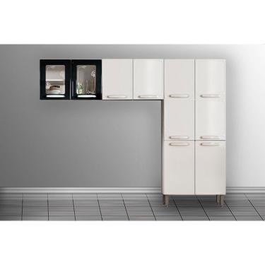 Imagem de Cozinha Modulada Bertolini Evidence 3 Peças (2aéreos+1paneleiro) Cpt57 Branco-preto-bertolini