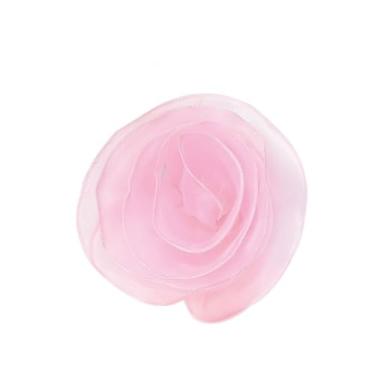 Imagem de Apliques de roupas multicamadas DIY 3D organza grande flor remendo vestido de noite broche acessórios roupas (17 cm, rosa)