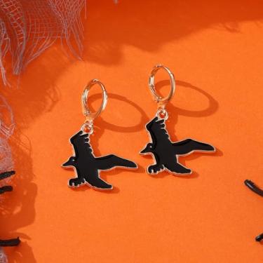 Imagem de Brincos de Halloween para mulheres, teia de aranha, abóbora, fantasma, morcego, brincos pendurados, roupas de Halloween, acessórios de bijuteria de fantasia, 2inch, Aço inoxidável, Sem pedra preciosa