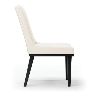 Imagem de Cadeira Sala De Jantar Base Madeira Preto Kit 4 Sofia Veludo D03 - D'rossi Cor Bege