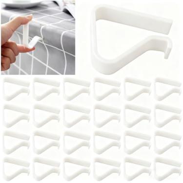 Imagem de Sazoemao 24 peças de clipes de toalha de mesa, suportes de plástico durável, grampos à prova de vento para prender toalhas de mesa em ambientes internos e externos, casamentos, piqueniques