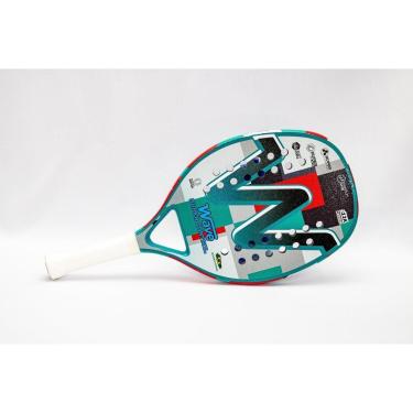 Imagem de Raquete de Beach Tennis Super Control 12K Cinza e Verde - Wave-Unissex