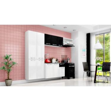 Imagem de Cozinha Compacta Amanda De Aço 4 Peças Itatiaia Branco/Preto