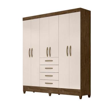 Imagem de Guarda Roupa 6 Portas New Avaí Castanho Wood Baunilha