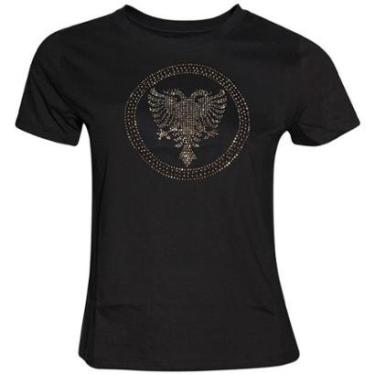 Imagem de Camiseta Cavalera Slim Strass Sign Preta Feminina-Feminino