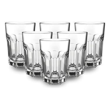 Imagem de 2X Jogo De Copos Vidro Kit 6 Peças 360Ml Cozinha Água Suco