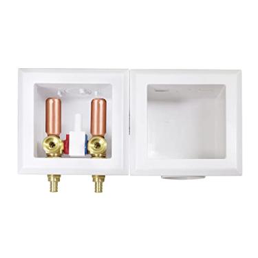 Imagem de Highcraft TC342-QI Caixa de saída para máquina de lavar com trava dupla com protetor de martelo, 1,27 cm F1807 Pex, ABS branco