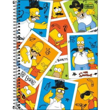 Imagem de Caderno Espiral Capa Dura Universitário 10 Matérias Simpsons 160 Folha