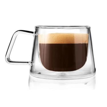 Imagem de VAHDAM, Copo isolado de parede dupla (1 peça) Copos de chá de vidro transparente Canecas de café Capacidade de 200 ml