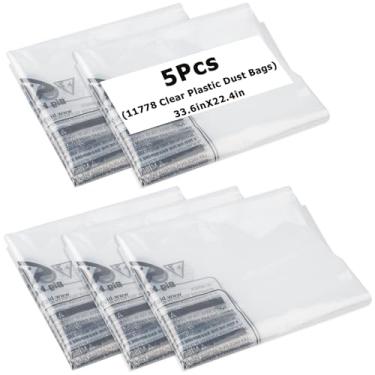 Imagem de Sacos de pó de plástico transparente 11778, compatíveis com marcas como aspiradores Jet DC-650 e Shop Fox W1727, sacos de pó de 35,5 x 81,3 cm, tipo atualizado e espesso (5 peças)