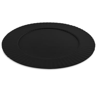 Imagem de Sousplat Redondo de Plástico 33cm Apoio para Prato Jogo Americano (Preto)