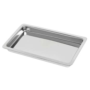Imagem de Bandeja Retangular Aço Inox 28,8 cm x 18,2 cm x 3,8 cm