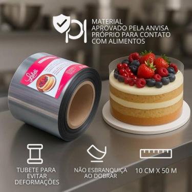 Imagem de Rolo Acetato 10 Cm X 50 M P/ Bolos E Confeitaria Tira Pet - Laleti