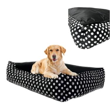 Imagem de Cama Caminha Pet Cachorro Tamanho Grande Confortável Com Zíper Lavável + Almofadinha(PRETO,EXG - 90X70X20)