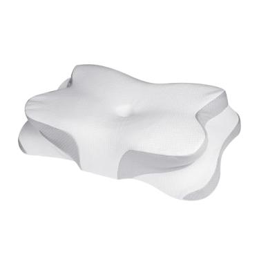 Imagem de Travesseiro ortopédico cervical de pescoço para alívio da dor, travesseiro de contorno ergonômico, travesseiro de espuma viscoelástica para dormir de lado, travesseiro de cama para dormir de lado