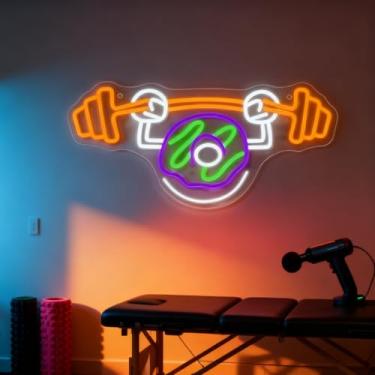 Imagem de Neonawall Weightlifting Neon Sign for Wall Decor Light Up Letters Business Led Sign Sports Party Gift Led Decorative Night Signs Room Decorations Birthday Gift for Grand Opening Fitness Lovers Bedroom