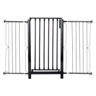 Imagem de Grade Master, Grade e portão para cachorro bebê pet, vãos de 111cm a 115cm - Preto