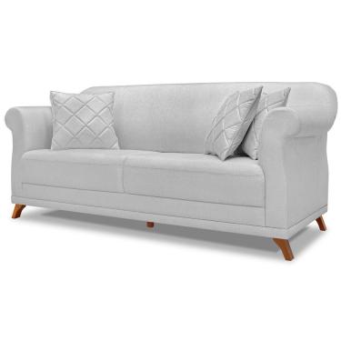 Imagem de Sofa 2 Lugares Retro Polo 180cm Com Almofada Linho Grigio Ezz Grigio