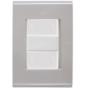 Imagem de Cj Placa Dois Interruptor Duplo Liz Fendi Tramontina Completo Pronto Tramontina