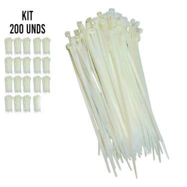 Imagem de Abraçadeira De Nylon 2000 Unds Branco Cinta Plastica Enforca