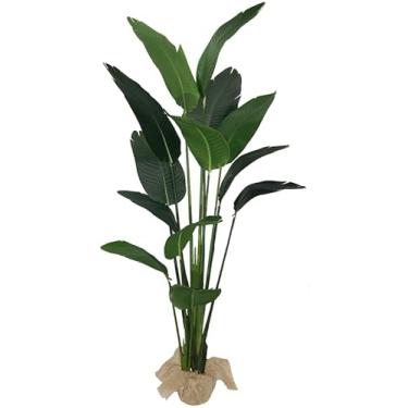 Imagem de Planta Artificial Bananeira Decorativa, Verde Natural, 180cm de Altura, 13 Folhas Grandes, Ideal para Decoração de Interiores