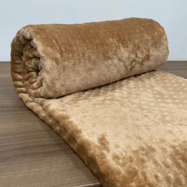 Imagem de Cobertor Manta Fleece Soft Casal Queen Microfibra Grosso Inverno 240x220cm – Manta Aveludada e Aconchegante (Bege Bolha)