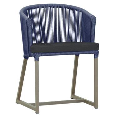 Imagem de Cadeira De Jantar Noronha Alumínio Fendi E11 Trama  Azul